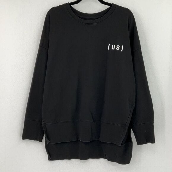 Universal Standard Black High Low Hem Pullover Sweatshirt Size Medium - Picture 2 of 10